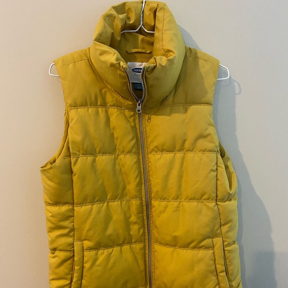 Mustard Fleece puffer vest